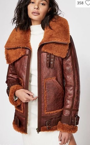 

Кожаная дубленка с эффектом потертости We The Free People Maverick 1500 долларов США, Ginger brown