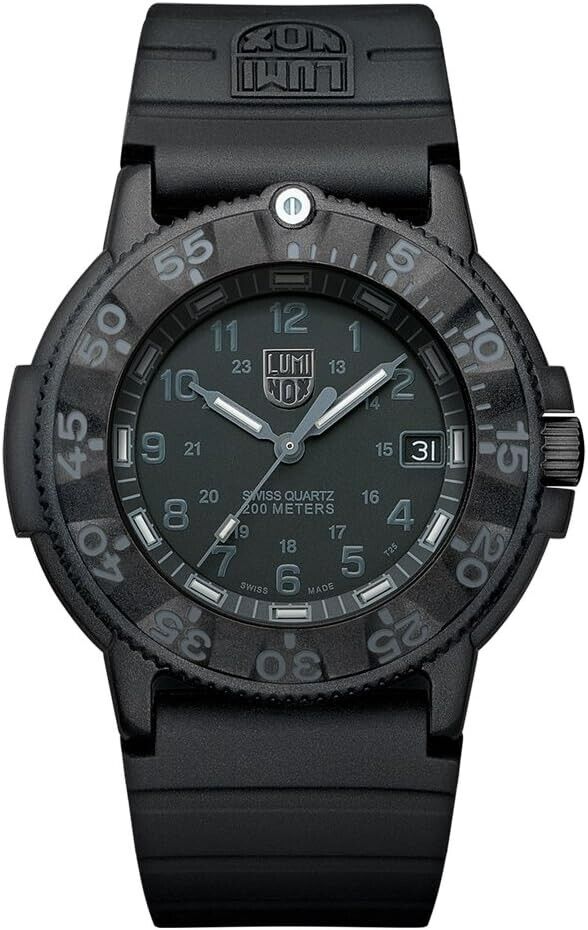 Pre-owned Luminox Men's 3001.bo Quartz Rubber Black Dial Watch