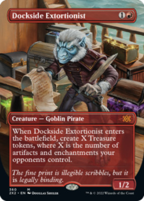 1x Dockside Extortionist ~~ Borderless - Foil NM-Mint, English Double Masters 20