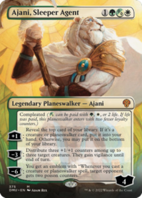 1 x Ajani, Sleeper Agent - Borderless - Dominaria United - NM-Mint - MTG