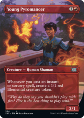 [1x] Young Pyromancer - Foil - Borderless Near Mint, English Double Masters 2022