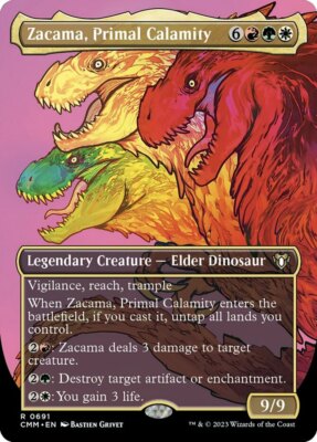 1x Zacama, Primal Calamity ~~ Borderless - Foil NM-Mint, English Commander Maste