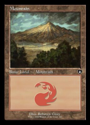 1 x Mountain (0447) - Foil  - Retro Frame - Commander Masters - NM-Mint - MTG