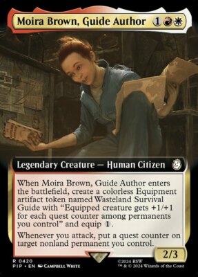 MTG Moira Brown, Guide Author - Extended Art NM-Mint Universes Beyond: Fallout 