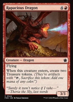 Rapacious Dragon Light Play, English Magic the Gathering MTG Foundations