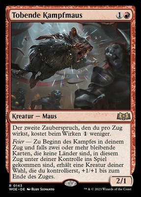 Raging Battle Mouse - Foil-[Wilds of Eldraine]-Lightly Played, English-1-Foil-MT
