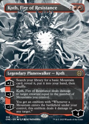 Koth, Fire of Resistance - Foil - Borderless Manga #338 (NM) Phyrexia: All Will 