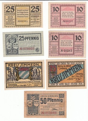 (USA) NOTGELD  SIMMERN - 7 differentnotes (S101) S101