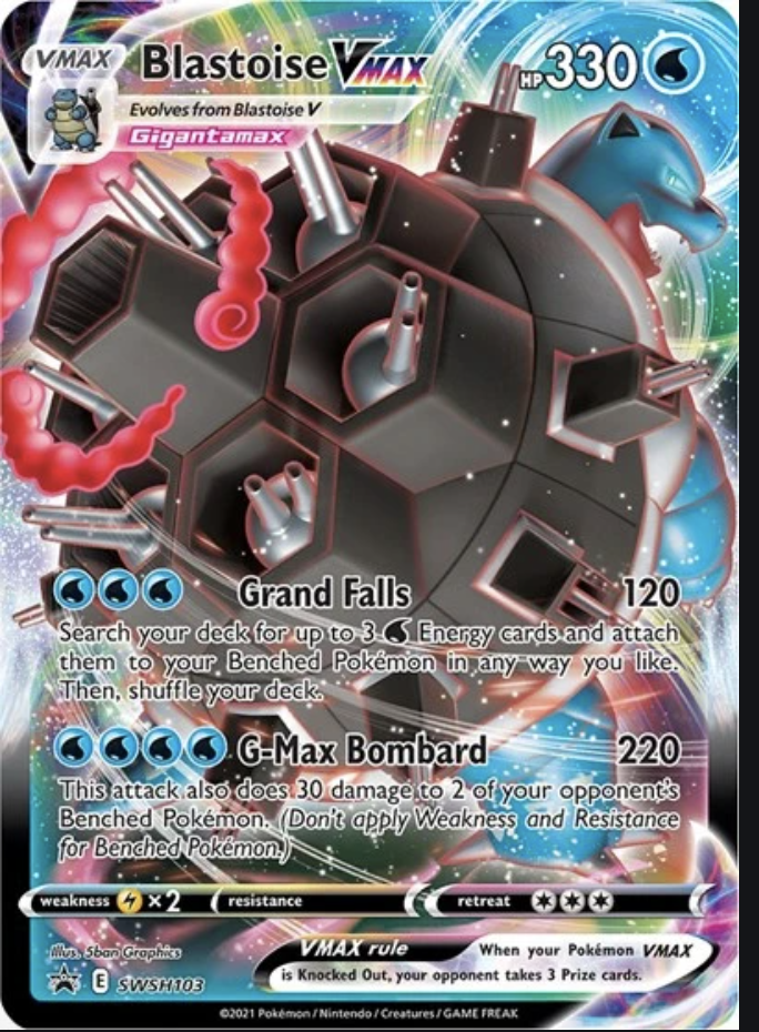 カメックスVMAX スターターセット 20個 Blastoise Pokémon Blastoise VMax SWSH103 JUMBO | 1 CARD + FREE