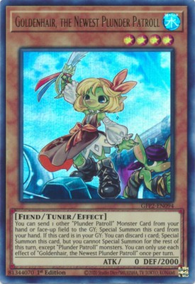 1x (M/NM) Goldenhair, the Newest Plunder Patroll - GFP2-EN094 - Ultra Rare - 1st