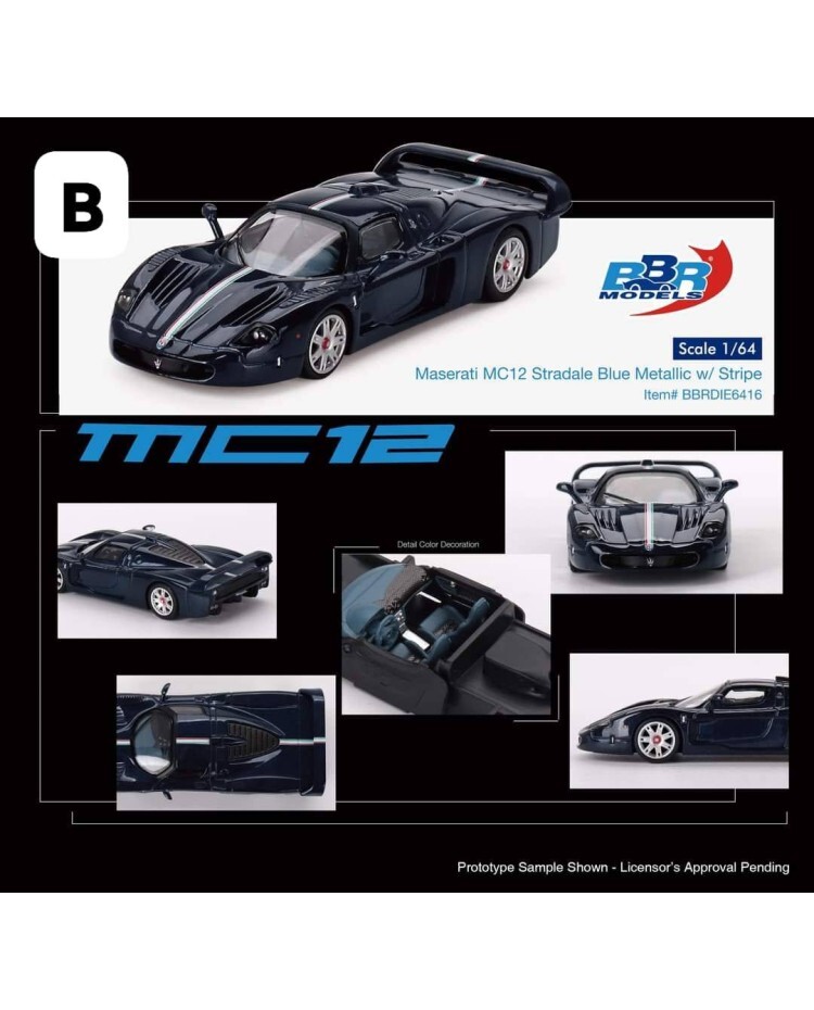 マセラッティMC12プラモデルBBR models Maserati MC12 In Stock) BBR Model 1:64 Maserati MC12 Stradale Blue