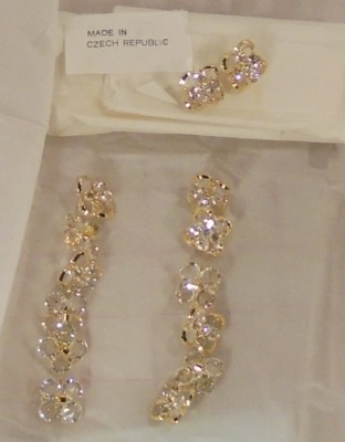 4 Multi Layer Gold Rhinestone Czech Shank Button 3-D Flower Design 3/4" #517