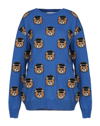 $400 Moschino Women's Teddy Bear Sweater size XS Blue | eBay