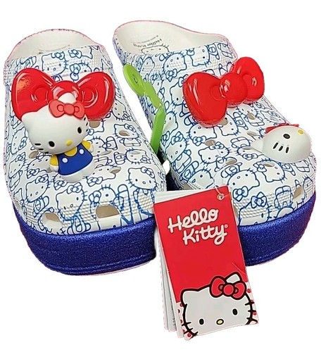 NEW Crocs Hello Kitty 50th Anniversary Blue Glitter Siren