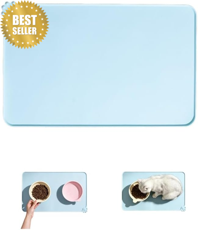 Pet Feeding Mat 30X48Cm – Silicone Dog Bowl & Waterproof Cat Water Mat, Non Slip