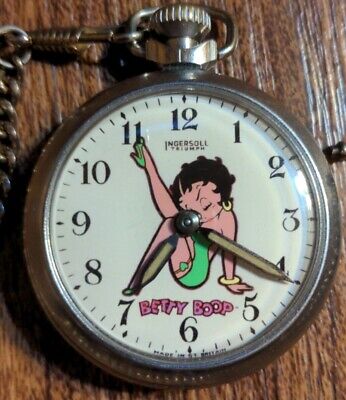 Vintage Rare 1975 Betty Boop Character Pocket Watch Ingersoll Triumph Smiths