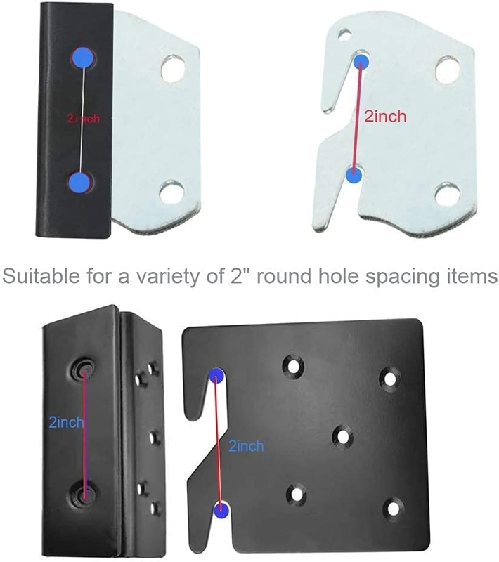 Bed Frame Bed Post Double Hook Slot Hardware Attachment Bracket for Wooden Bed-S