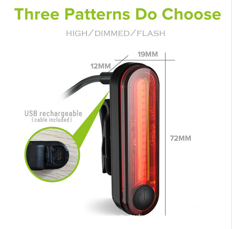2 Stück Fahrrad Rücklicht COB LED Warnlicht Lamp Mit USB Aufladbare 500Mah Akku