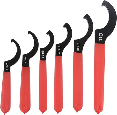 Coilover Wrench, Hook Wrenches Tools Set Shock Spanner Wrench set C-Shape Tool