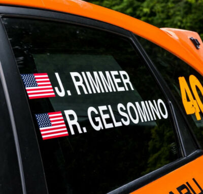 2PCS Custom Rally Racing Name Any Country Flags Car Window Vinyl Decals Stickers