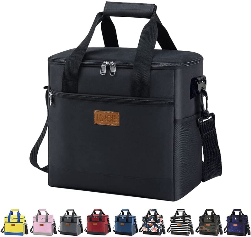 Iknoe Large Cooler Bag Collapsible 24 Can Insulated Bags Leakproof Lunch Cooler