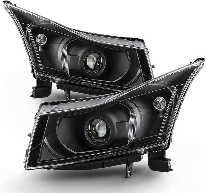 Black Headlights Assembly Driver Passenger Side for 2011-2015 Chevy Cruze