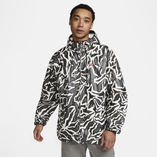 Nike Sportswear Trend Printed Zip Jacket Sz M Anthracite
