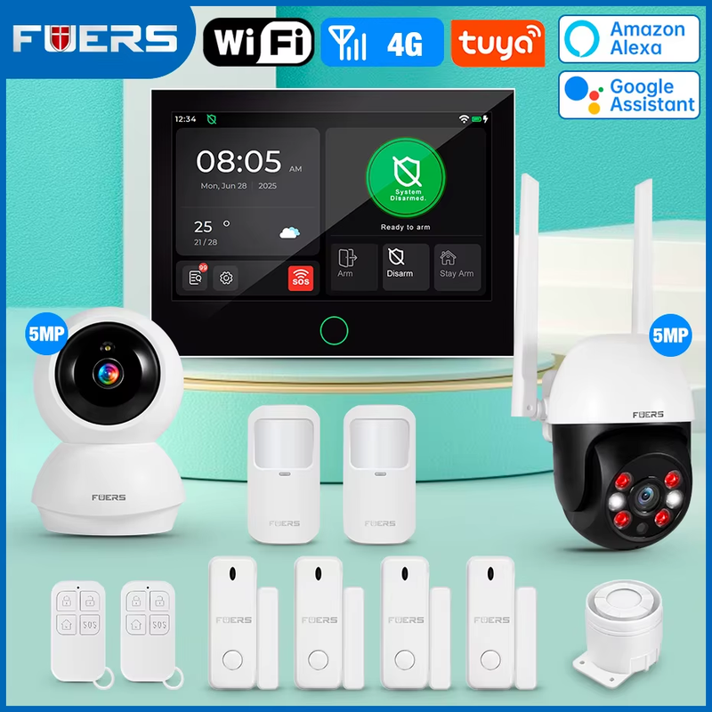 7 Inch TFT Screen 4G Tuya Smart Home Security Alarm System G70 GSM WiFi Wireless