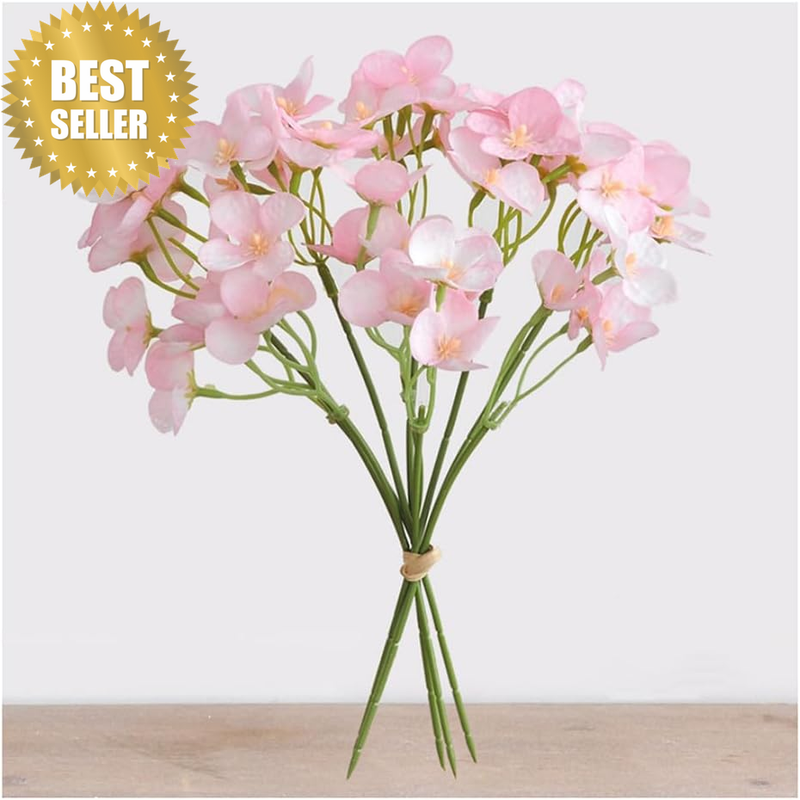 AU023-2 Pink Fake Hydrangea Bouquet, 1 Piece of Artificial Plant for Living Room