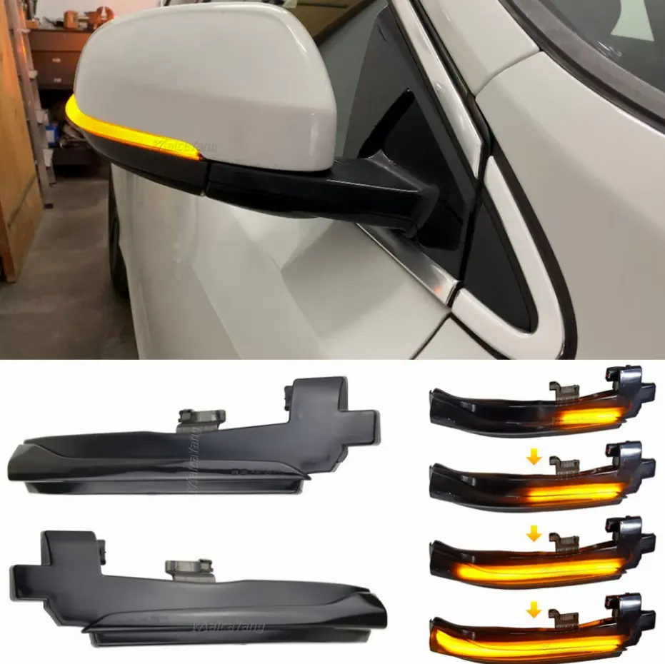 Smoked Dynamic Mirror Indicator Turn Signal Pair for Volvo V60 2011-2018