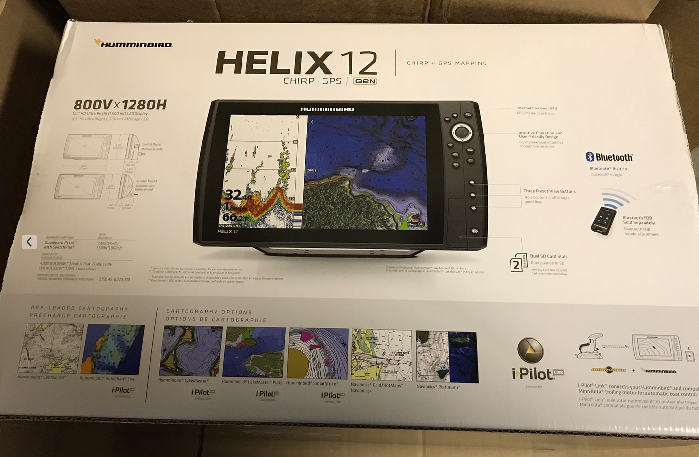 NEW Humminbird Helix 12 Chirp GPS G2N Fishfinder 410360-1 SONAR 12.1