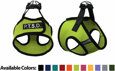 P.T.S.D. Mesh Easy Step-In Padded Soft Puppy Pet Dog Harness Custom Patch