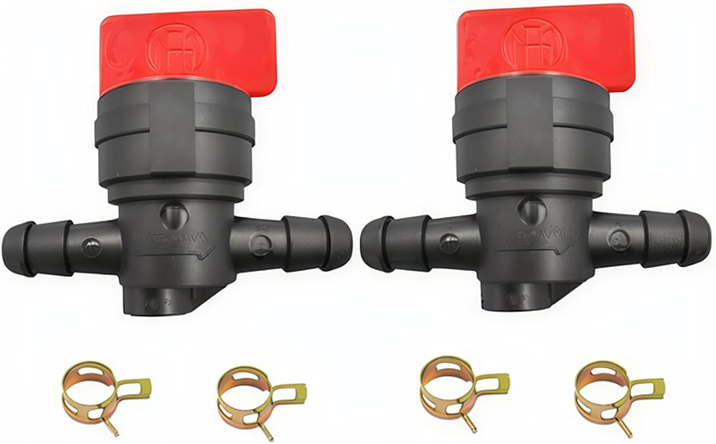 Fuel Shut off Valve 1/4 Inch 2 Pack Red for John Deere AM36141 AM107340 Small