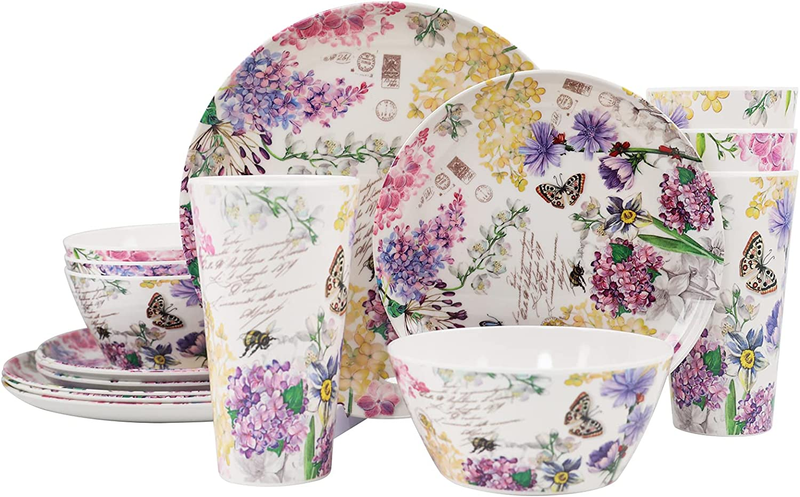 For 4-16 Pcs Camping Dishes Set With Dinner Plates