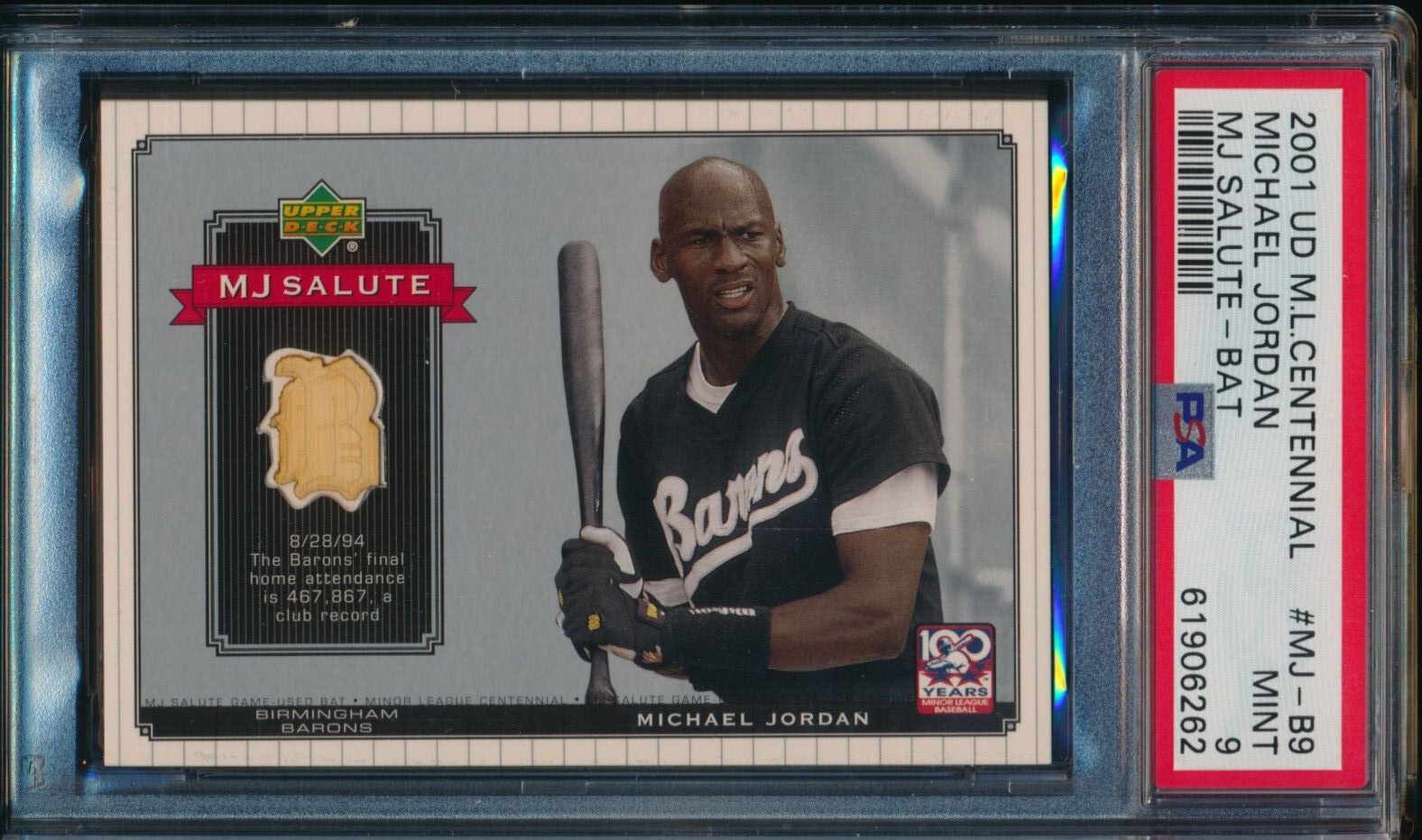 マイケルジョーダン 2001 UD PSA 10 /2002 PSA 9 MICHAEL JORDAN 2001 Upper Deck Minor League Centennial