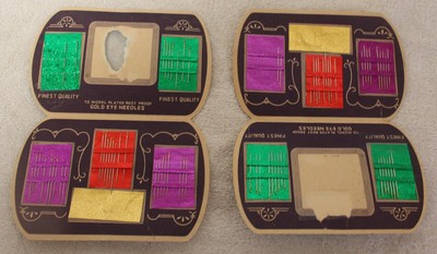 2 VINTAGE GAMBLES HOME GUARD PAINT SEWING NEEDLES CARDS ADVERTISING GUC