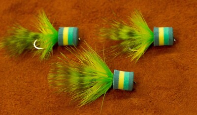 Mihulka Foam Head Panfish Poppers Set of 3, Your Choice, Hand Tied in USA
