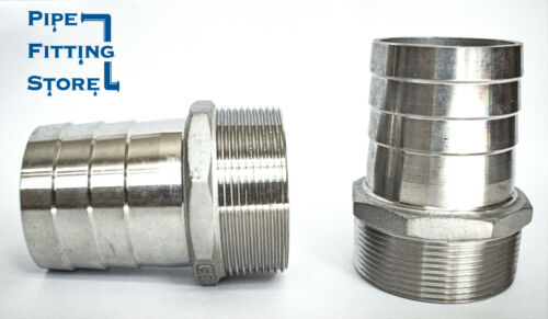 1 1/4" Stainless Steel Hose Barb Fitting - Hose Adapter x Male NPT - Hose Nipple