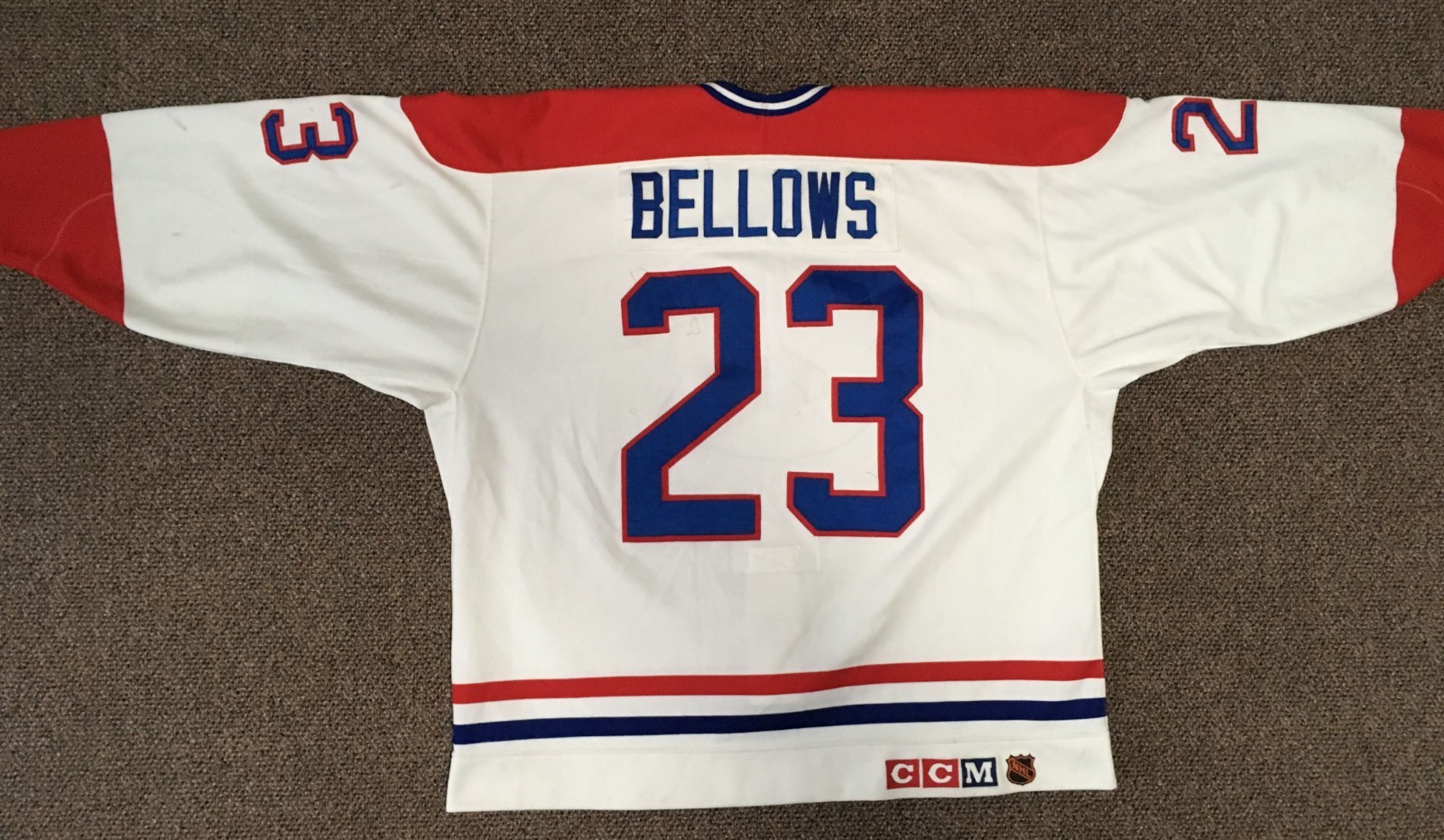 Brian Bellows Game Worn Used Montreal Canadiens Jersey 93 Minnesota North Stars
