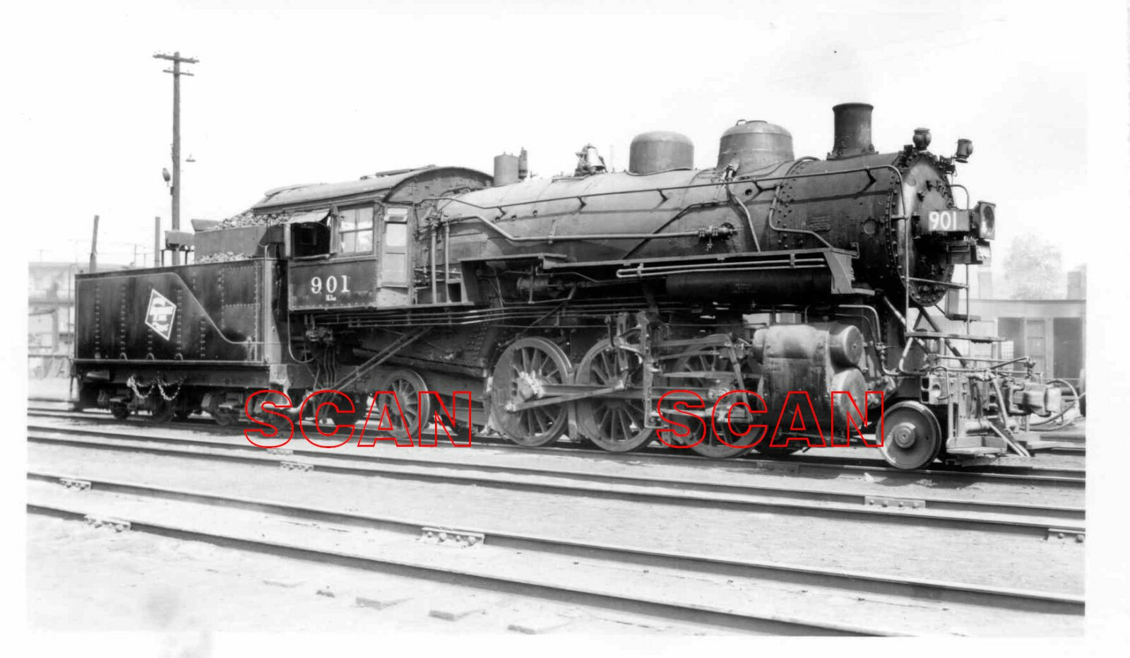 1F726 RP 1940s/70s CMStP&P MILWAUKEE RAILROAD 2-6-2 LOCO