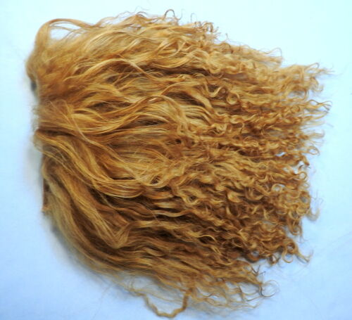 Warm Amber Brown Tibetan Lamb Doll Hair for Wigs 4x4 Mongolian Curly Fur Mohair 