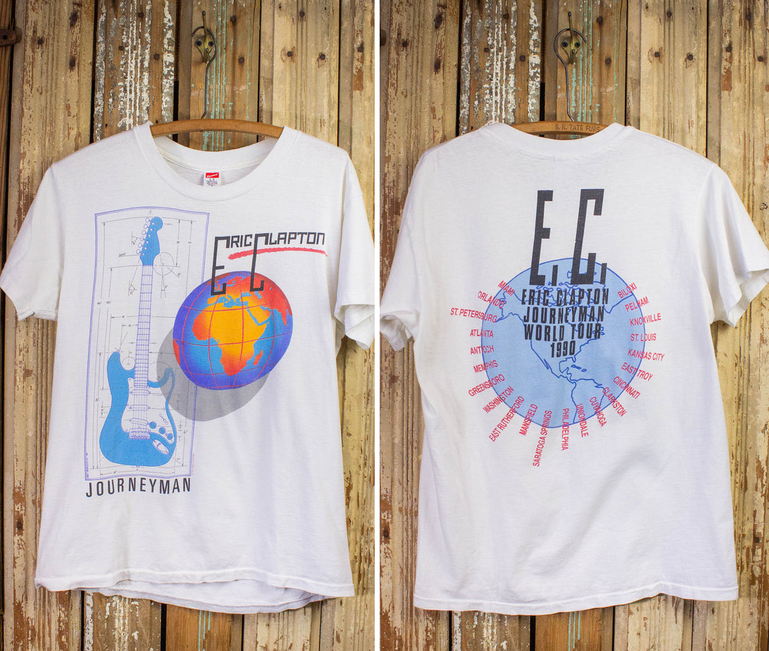 エリッククラプトン1990ジャーニーマンツアーオフィシャルビンテージスウェット 1990 Eric Clapton Journeyman Concert T-shirt - Etsy