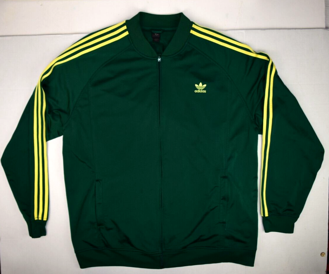 adidas Track Jacket VTG Green & Yellow Full Zip Track Jacket 3XL 90s 00s Oregon adidas Track Jacket VTG Green & Yellow Full Zip Track Jacket 3XL 90s 00s Oregon