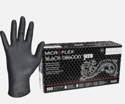 MICROFLEX BLACK DRAGON ZERO NITRILE GLOVES - L 100 PCS