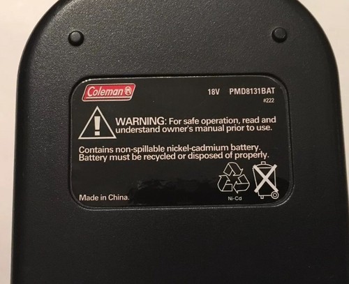 Genuine Coleman 18v Battery PMD8131BAT & Charger #166 Tested Working