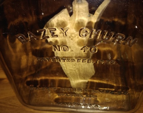 VINTAGE DAZEY No 40 BUTTER CHURN-GLASS JAR-WOOD PADDLE