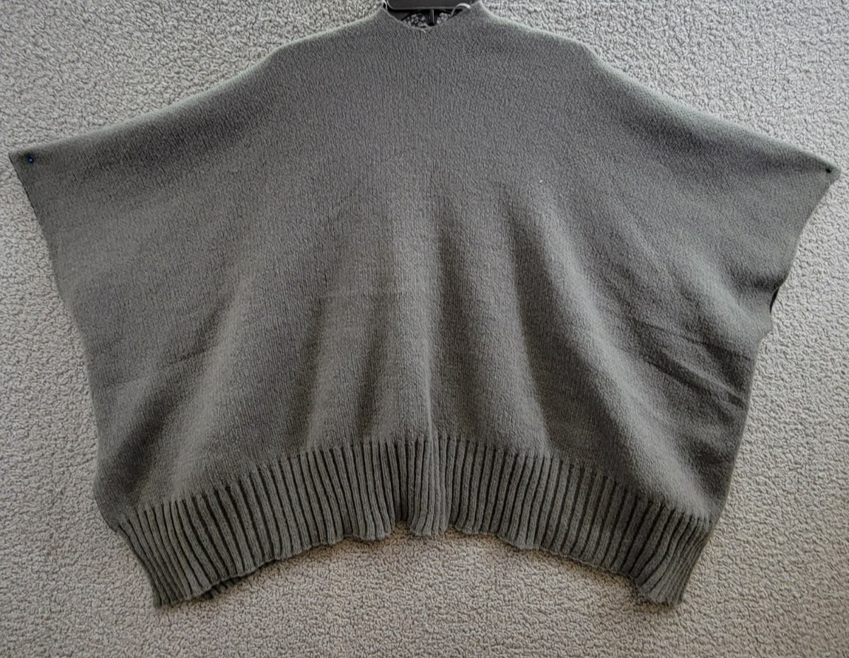 On 34th Tight Knit Reversible Wrap Sweater Women's One Size Black/Gray Rib Hem - Picture 9 of 13