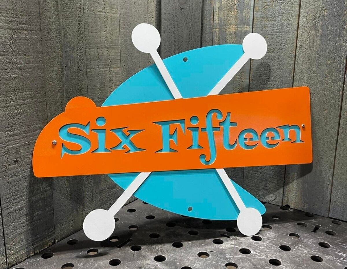 Metal Mid Century Modern Custom Address Sign WORDS Plasma