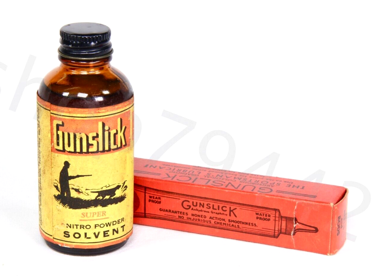 GUNSLICK Vintage Super Nitro Powder Solvent Bottle & Tube