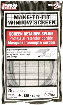 Prime-Line P 7941 Bulk Screen Spline, 0.185-In. Diameter, 25 0.185 in., Gray 